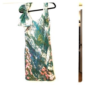 Silk floral print mini dress